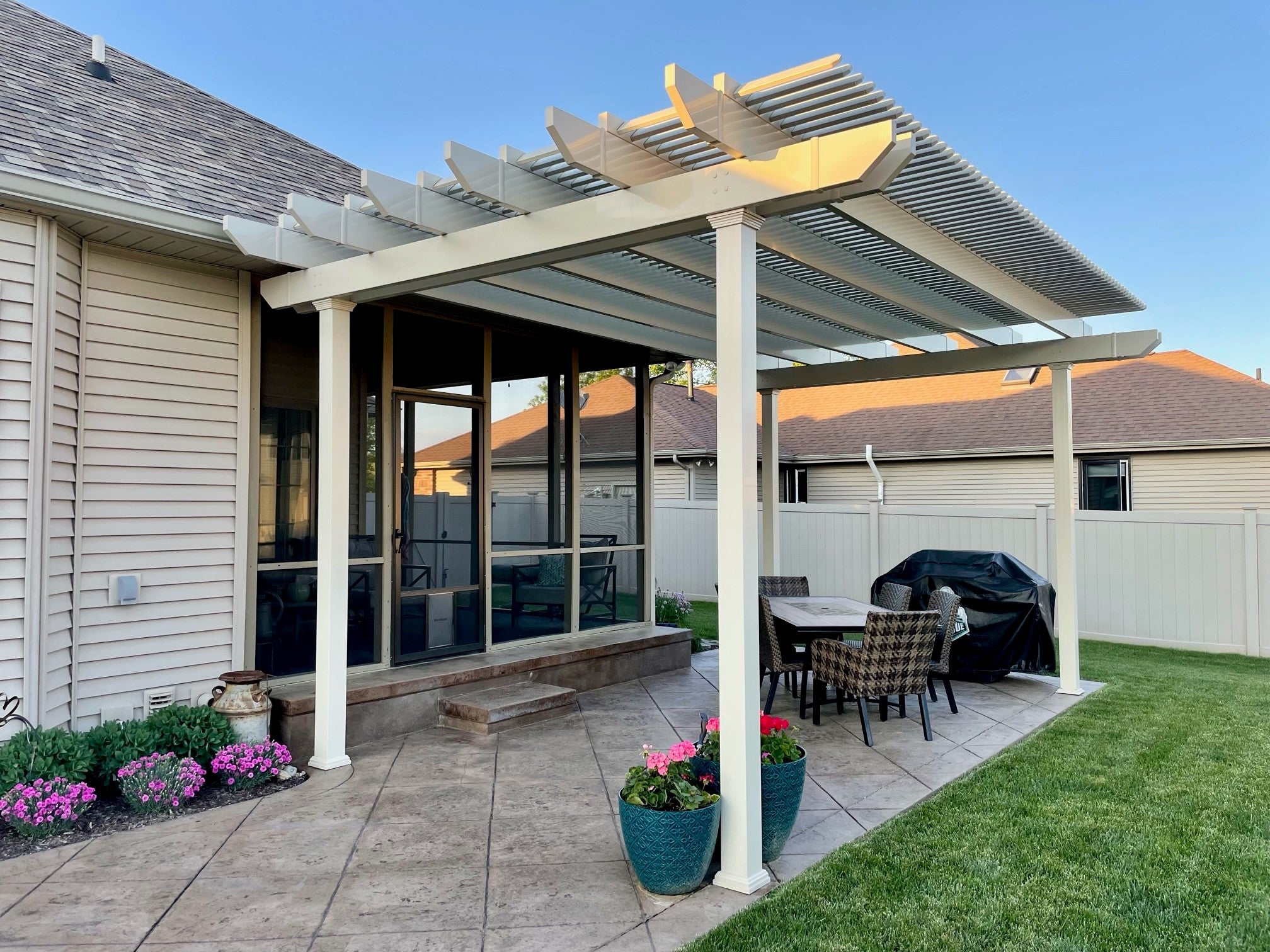 Traditional 24-Ft Deep Free-Standing Pergola Kit by Desired Width