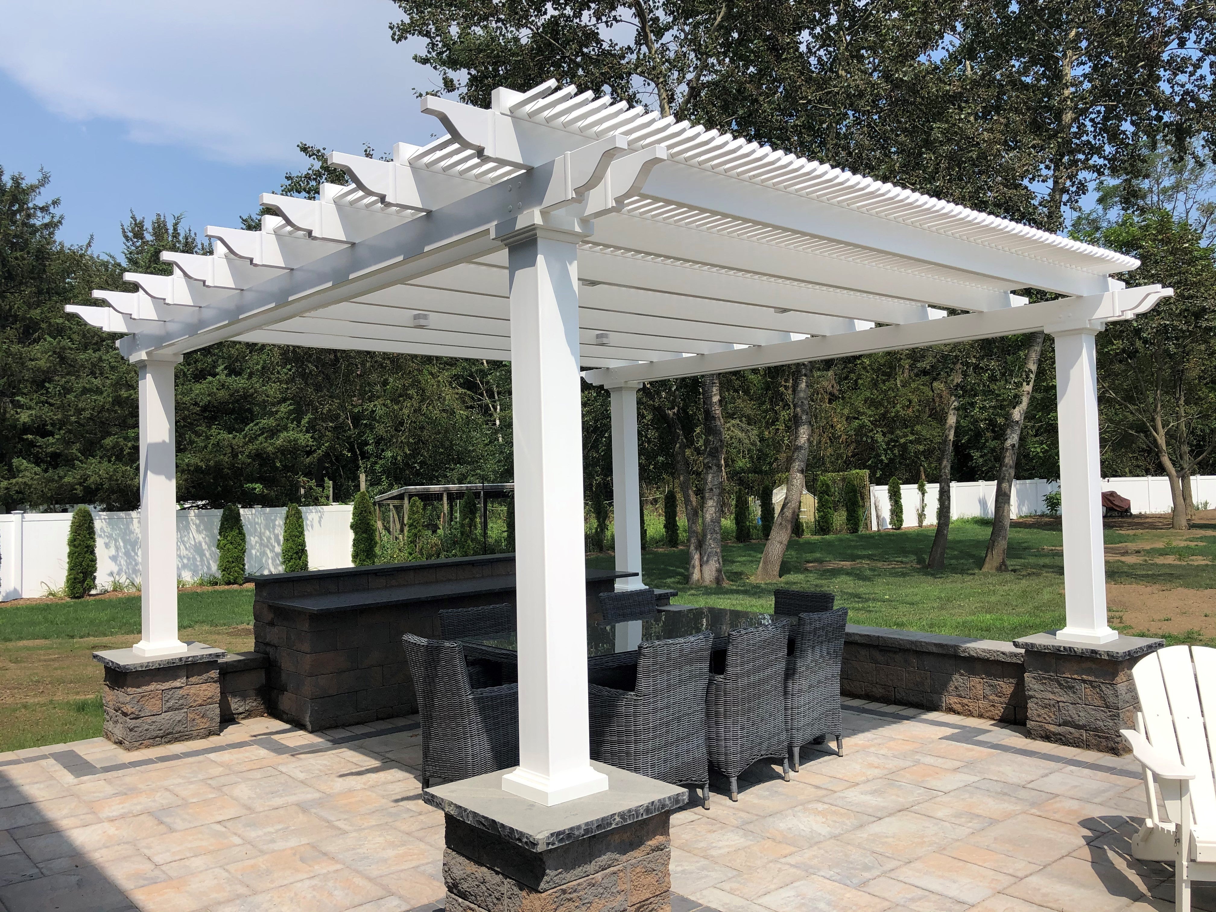 Traditional 20-Ft Deep Free-Standing Pergola Kit by Desired Width