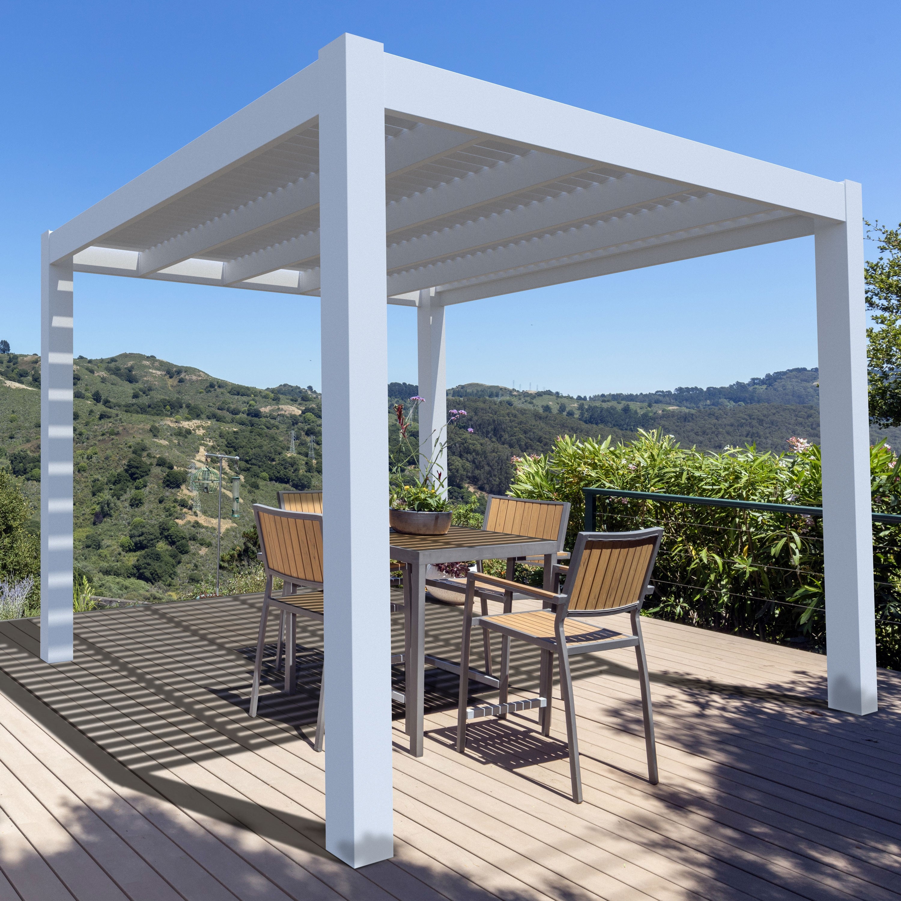 Modern 8-Ft Deep Free-Standing Pergola Kit by Desired Width