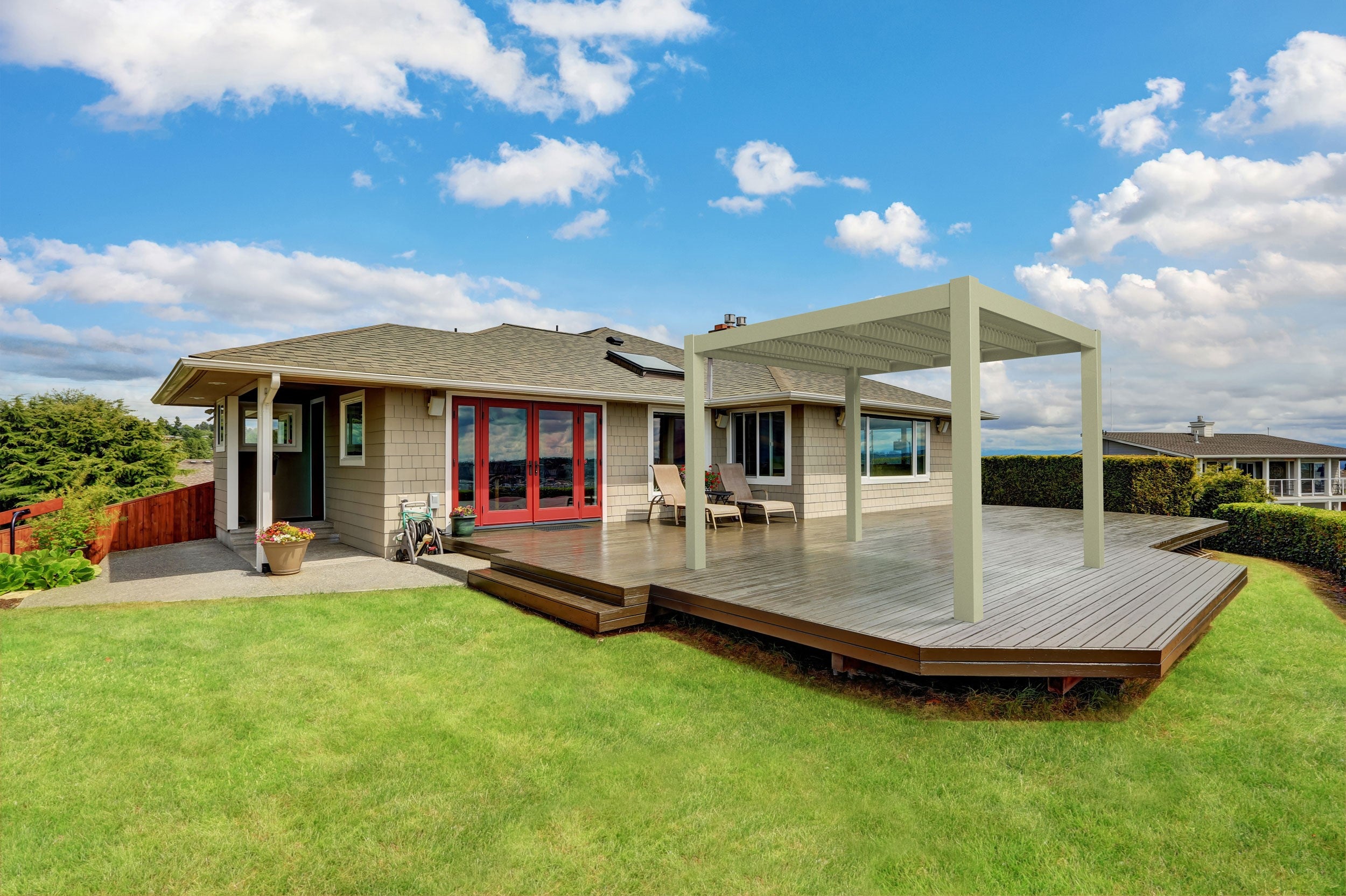 Modern 13-Ft Deep Free-Standing Pergola Kit by Desired Width