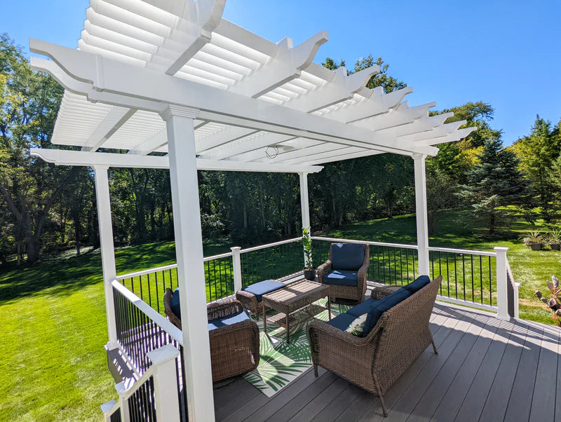 Traditional 8-Ft Deep Free-Standing Pergola Kit by Desired Width