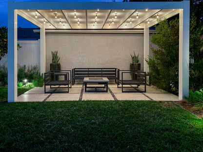 Modern 24-Ft Deep Free-Standing Pergola Kit by Desired Width