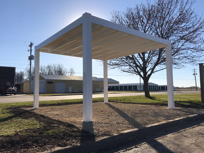 Modern 24-Ft Deep Free-Standing Pergola Kit by Desired Width